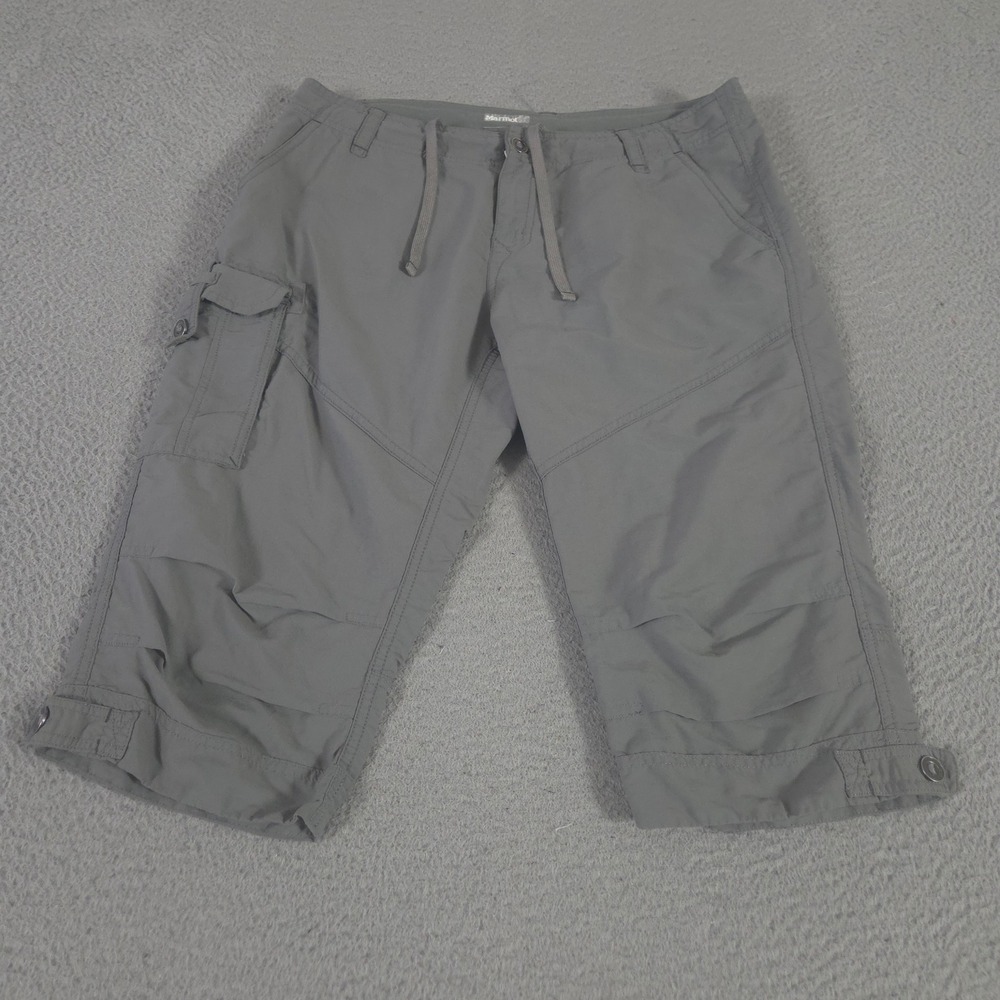Marmot Pants Womens 10 Gray Emma Capri Nylon Cargo Hiking Outdoor Activewear